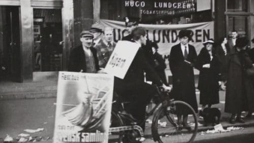 Wahlkampf mit Fahrrad im südschwedischen Helsinborg 1936. Foto: Stockholms Stadsarkiv (CC BY-NC-ND 5.5 SE)