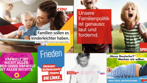 Plakate (c) CDU; SPD; Grüne; Linke; FDP; AfD