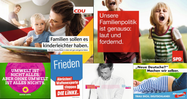 Plakate (c) CDU; SPD; Grüne; Linke; FDP; AfD