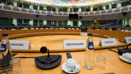 Die Perspektive Deutschlands im Sitzungssaal S3 im Brüsseler Europagebäude, in dem der Rat der EU sitzt (c) HorstWagner.eu
