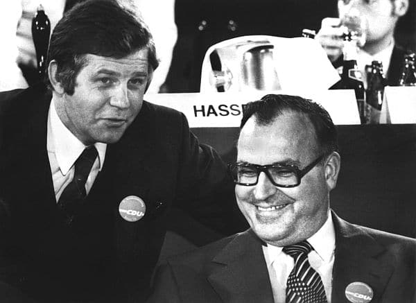 Parteichef ­Helmut Kohl und General­sekretär Kurt ­Bieden­kopf standen 1973 für einen Generationen­wechsel innerhalb der CDU. (c) picture-alliance/dpa