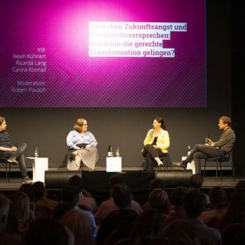 Kevin Kühnert, Ricarda Lang, Carina Konrad, Robert Pausch (v. l.)