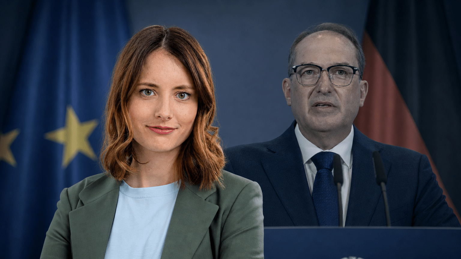 Kommunikativ vorn, aber noch kein Kanzlerkandidat: Innenminister Alexander Dobrindt, erklärt Civey-Chefin Janina Mütze. Fotos: Marc Hohn (Mütze) / Bernd Elmenthaler, Geisler-Fotopress/picture alliance (Dobrindt)