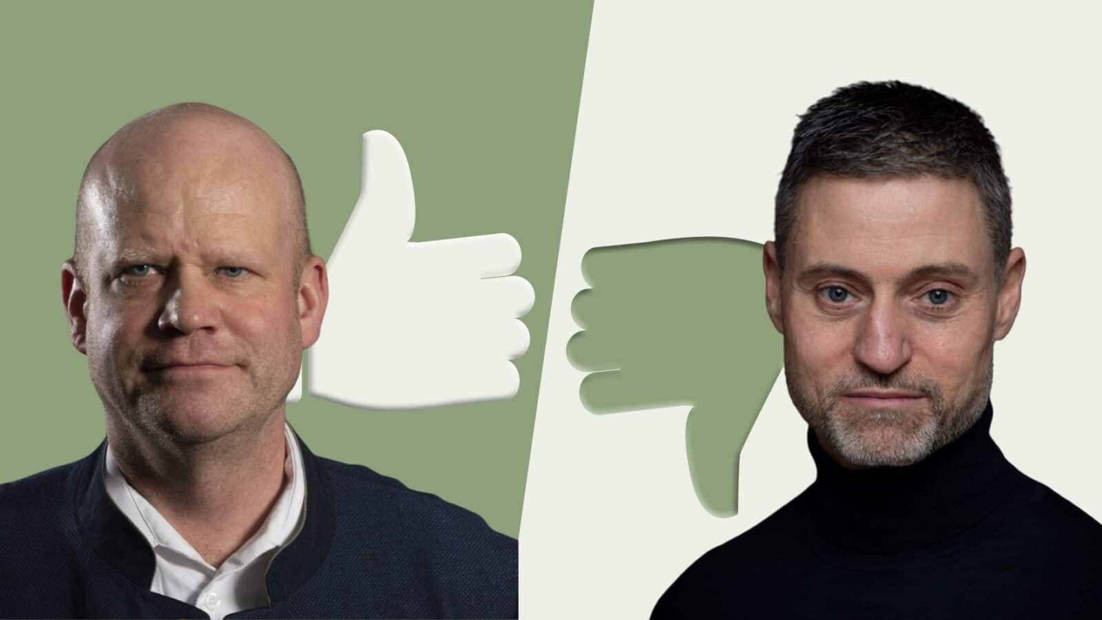 Soll die Desiderius-Erasmus-Stiftung staatliche Gelder erhalten? Wir haben nachgefragt: Ulrich Vosgerau, Rechtsanwalt, und Meron Mendel, Leiter der Bildungsstätte Anne Frank. Fotos: Privat, Ali Ghandtschi.