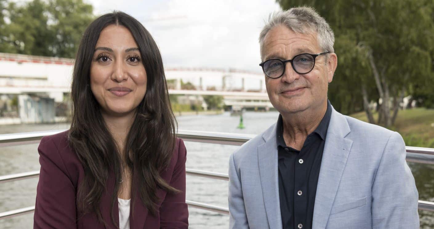 Die Demokratisierung des Kapitalismus ist für sie eine gesellschaftliche Mission. Alev Doğan und Gabor Steingart im Gespräch auf der „Pioneer Two“ in Berlin. Foto: Sebastian Höhn